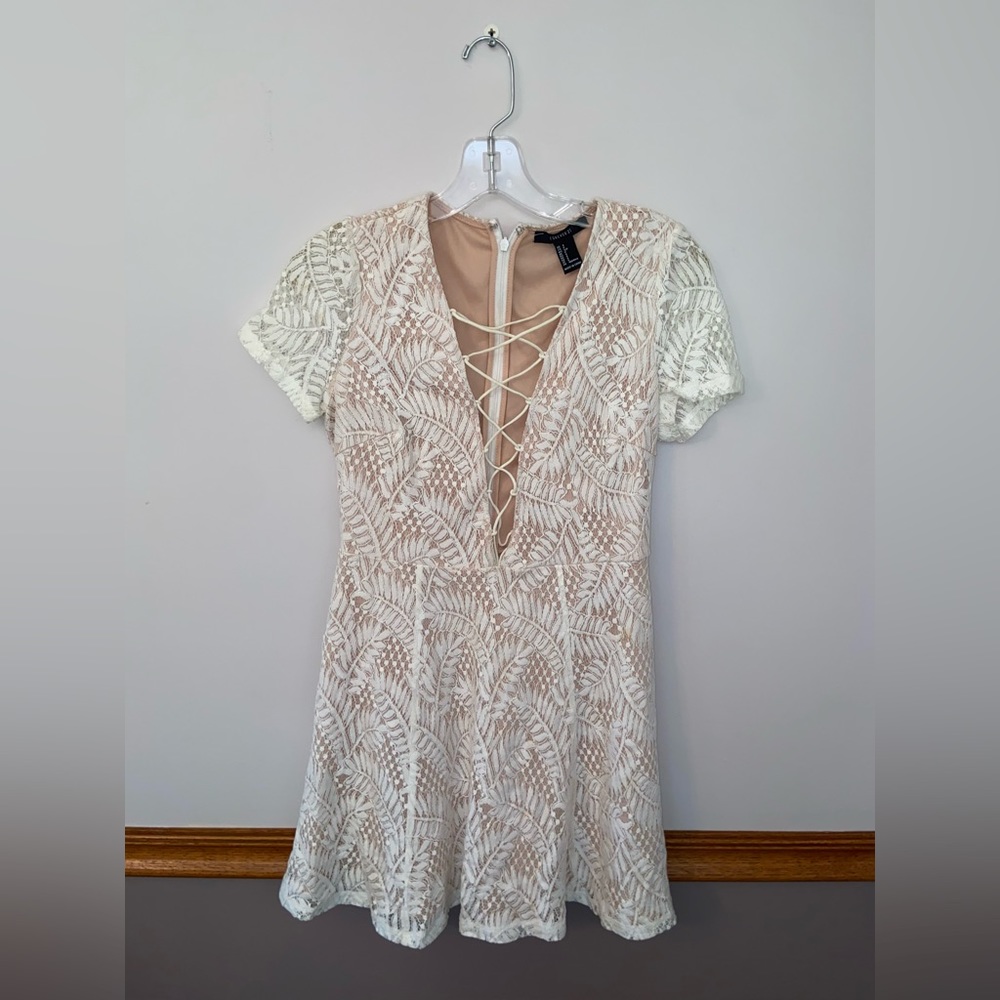 White and cream dress, size S, Forever 21